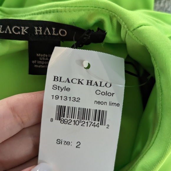 Black Halo Dex Mini Dress in Neon Lime Dress - Picture 4 of 7